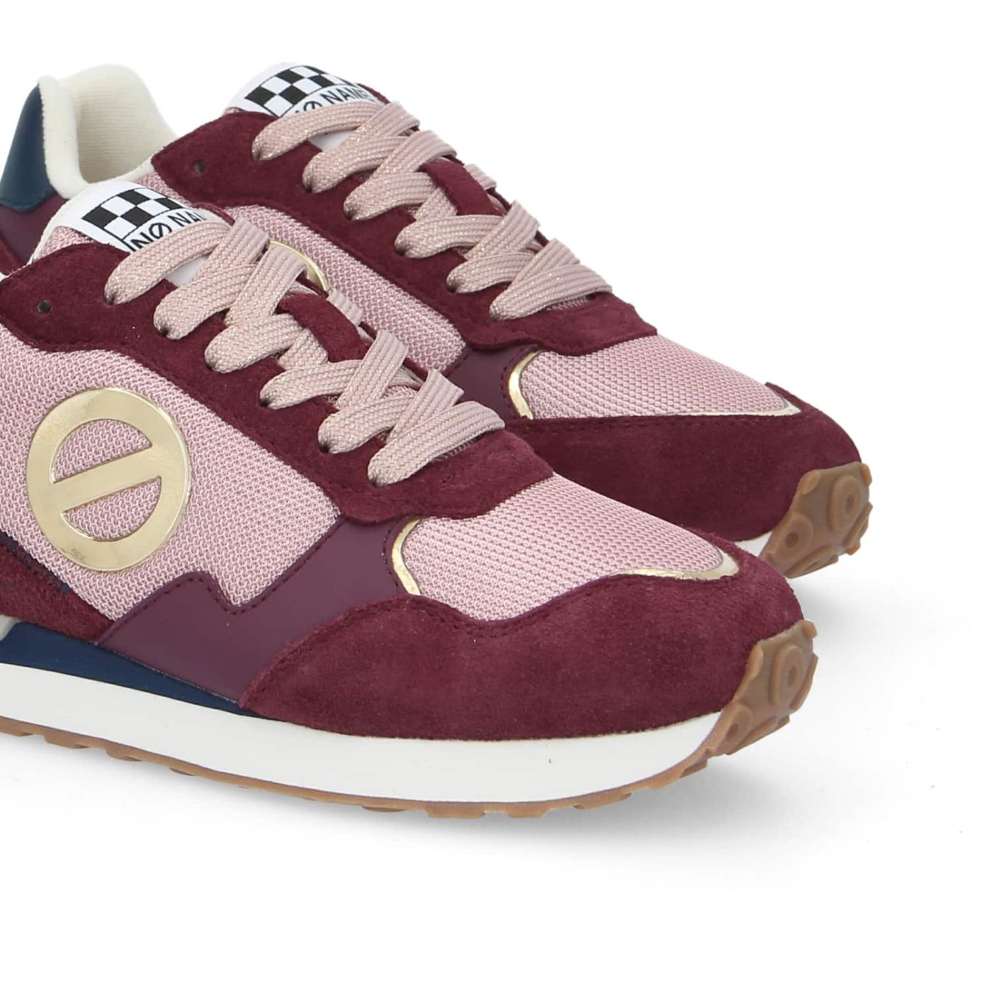 TOVA RUNNER W  -  SUEDE/KNIT/NAP.  - BORDEAUX/ROSA